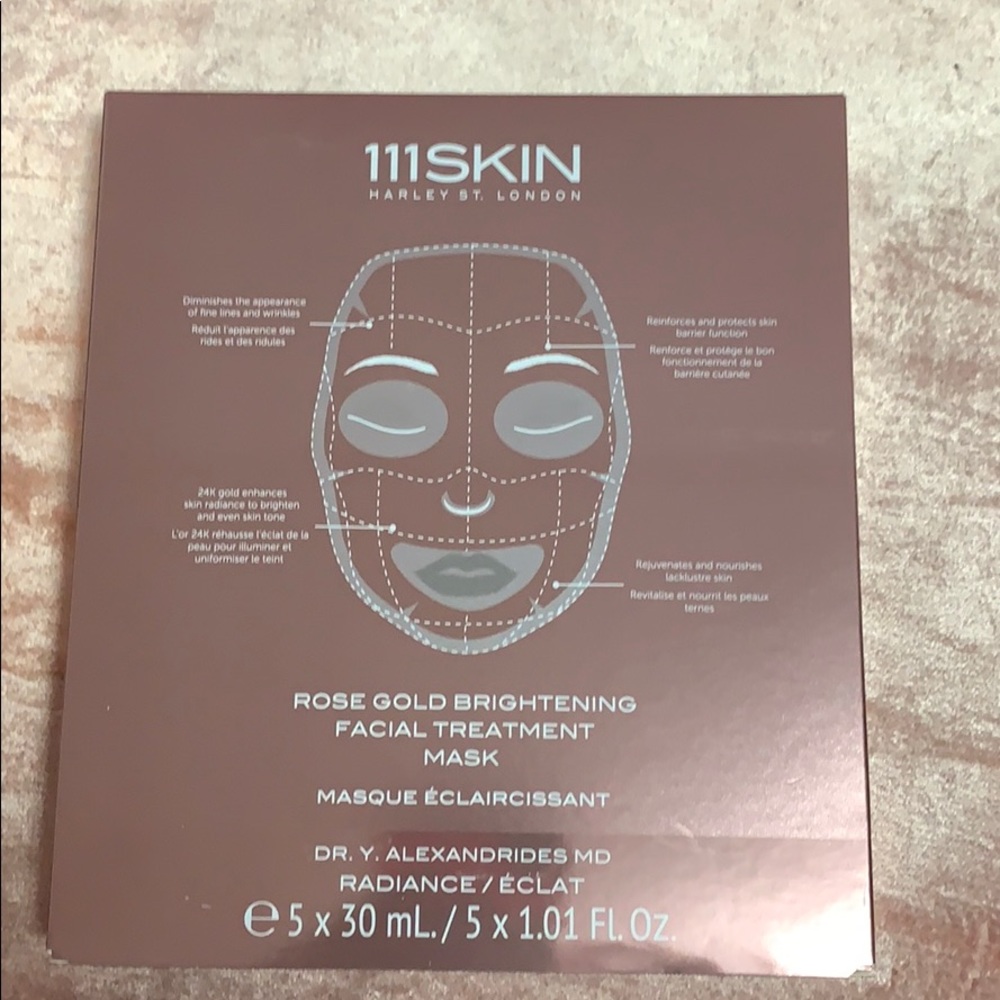 111 Skin Rose Gold Brightening facial mask 5 pack